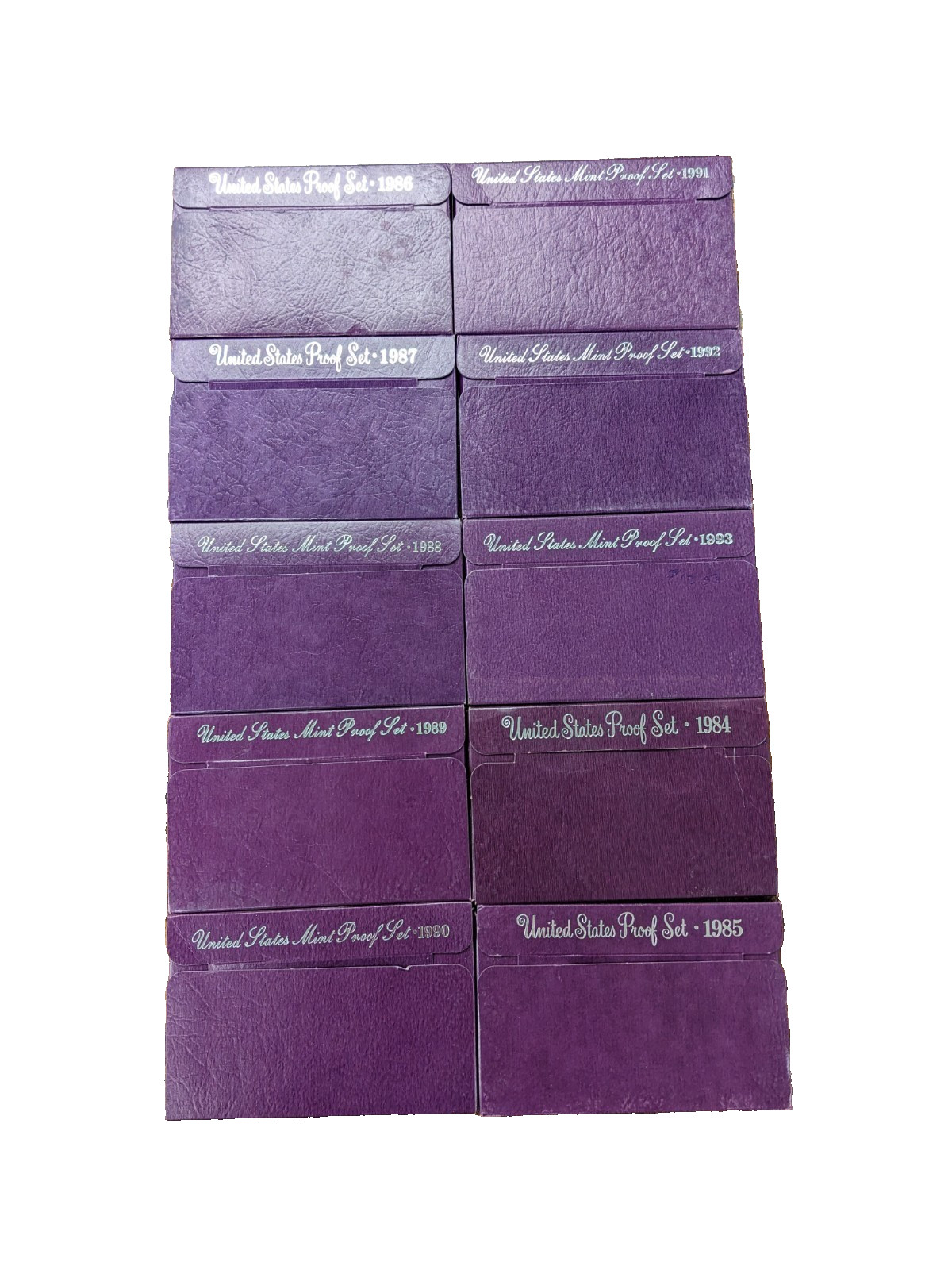 1984-1993 Proof Set Run Lot of 10 U.S. Mint Original Government Packaging