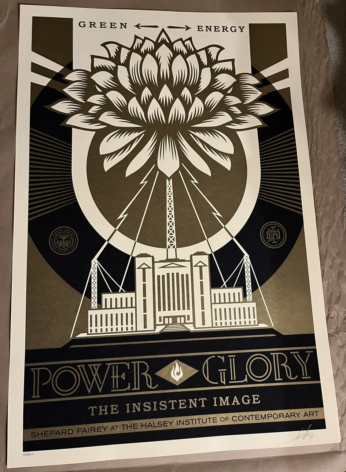 Green Power Gold Glory Shepard Fairey Poster Art Print Obey Giant Large Halsey