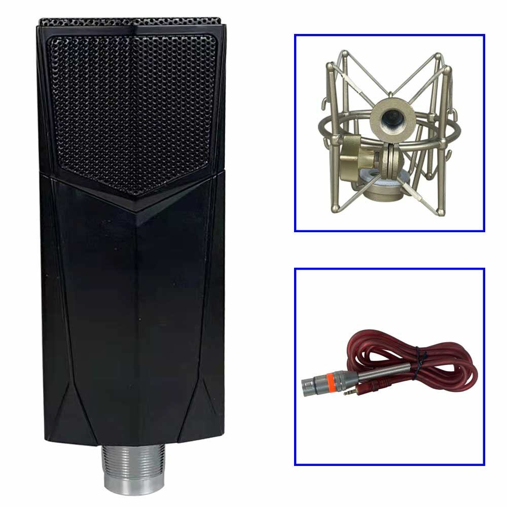 Cardioid Microphone Condenser Kit For Studio Live Recording Broadcast Chat Mic
