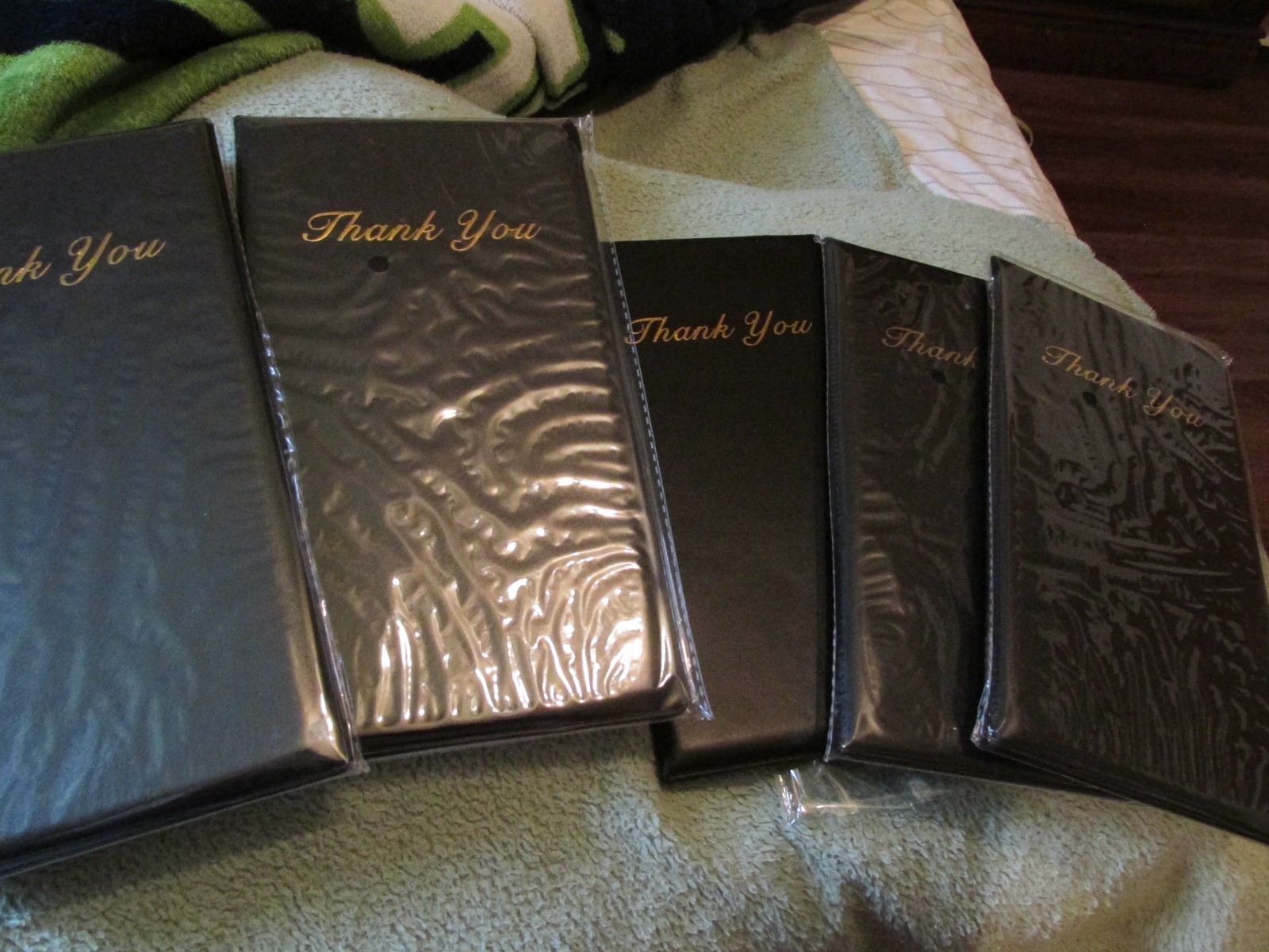 NEW Lot 5 Restaurant Check Presenters Guest Check Card Holder W/ Gold Thank You