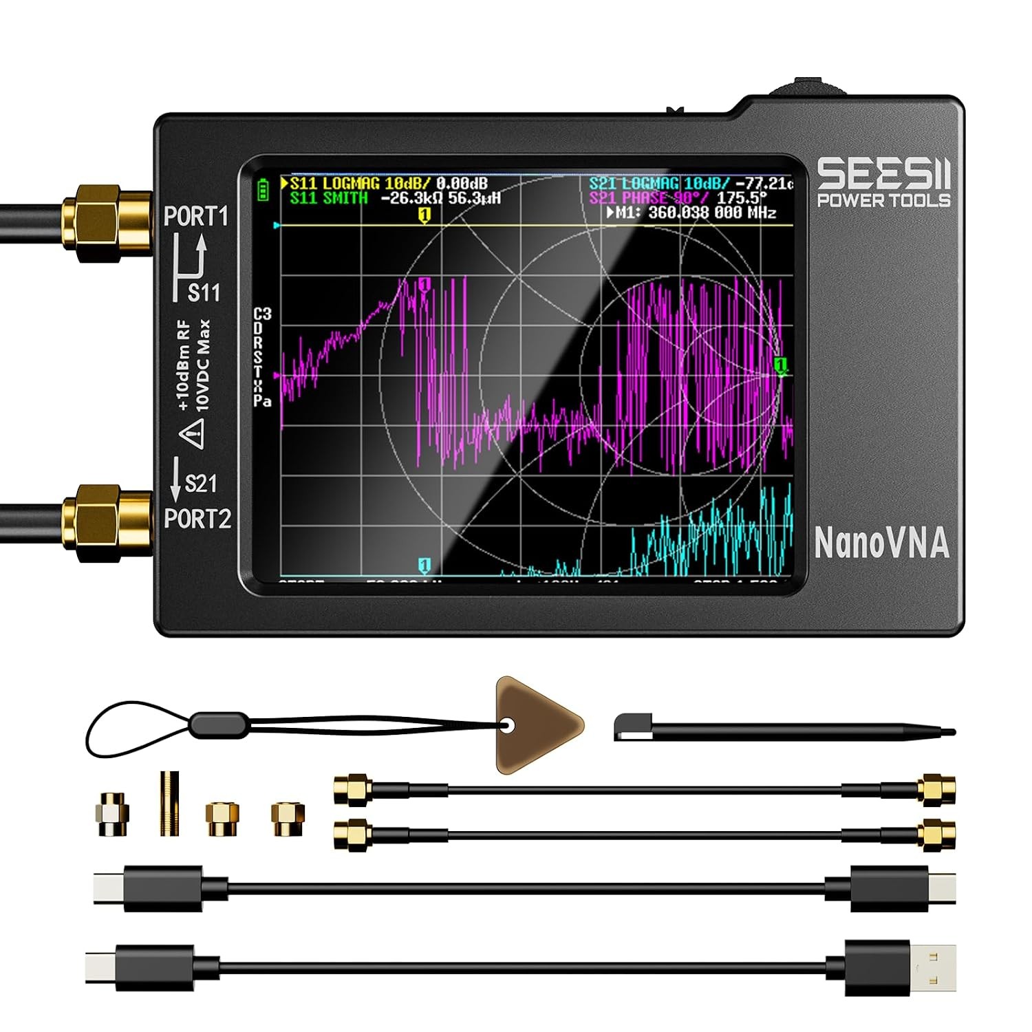 Touch Paddle NanoVNA-H Vector Network Analyzer HF VHF UHF MF Antenna Analyzer