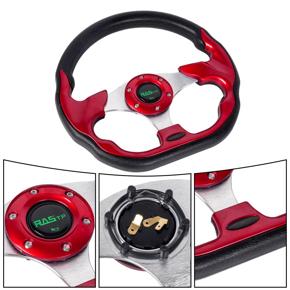 Red Steering Wheel+Quick Release+Hub Adapter 186H For Volkswagen VW Golf Jetta