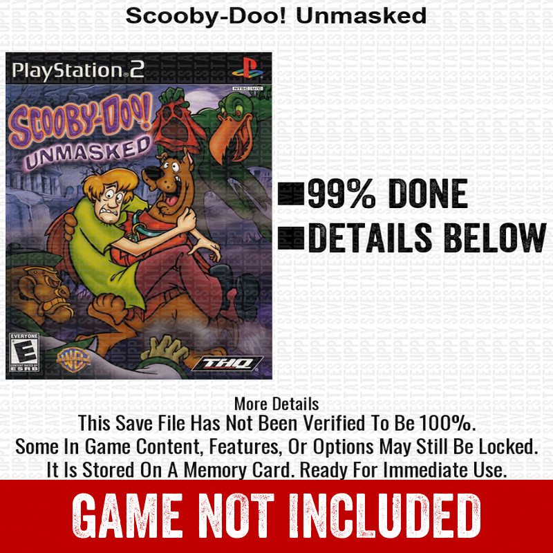 Scooby-Doo Unmasked 100% PS2 Memory Card All CHEATS ITEMS