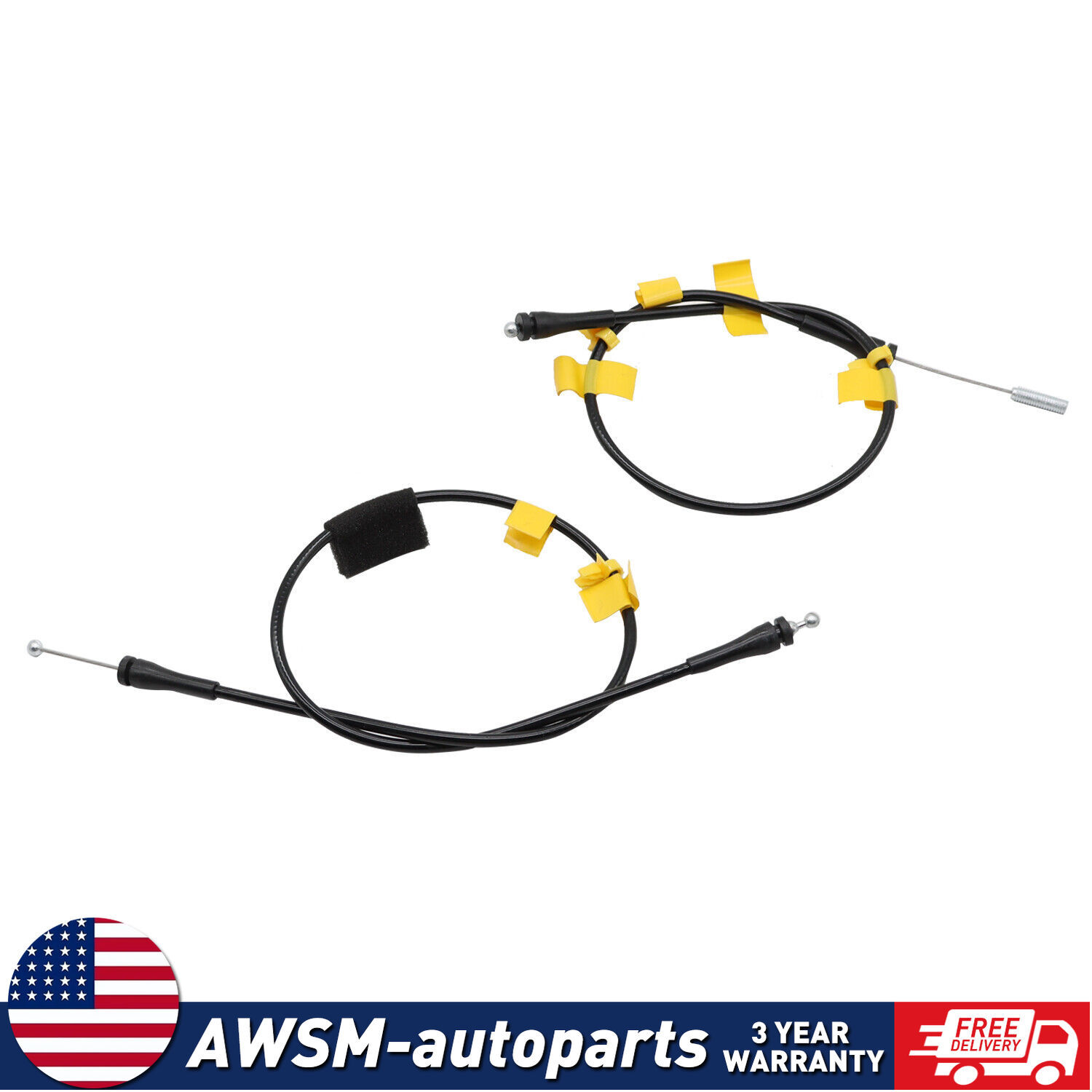 Rear Upper&Lower Side Door Latch Release Cable For 04-08 Ford F-150 Extended cab