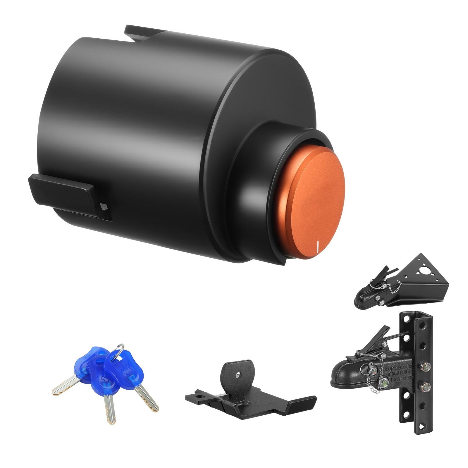 Heavy Duty 2-5/16in Trailer Coupler Lock Carbon Steel Anti-Theft with 3 Keys