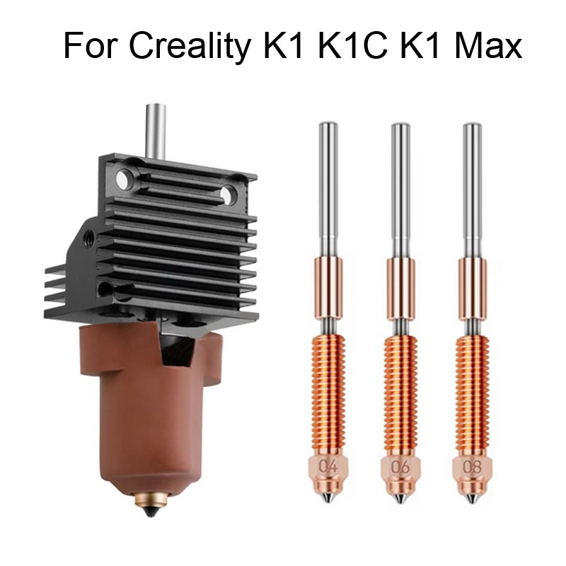 For Creality K1 K1C K1 Max Hotend Kit Hardened Steel 0.4mm Nozzle 3D Printer
