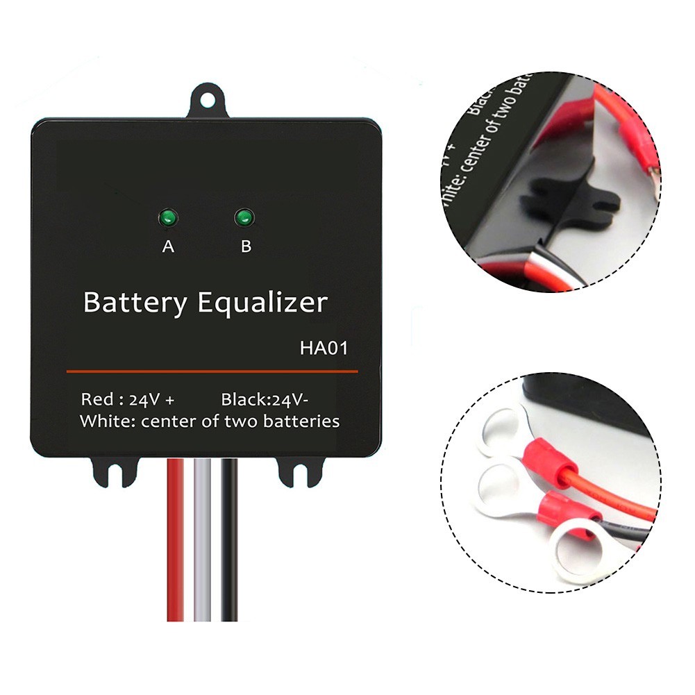 24V Battery Cell Balancer for 2x12 Volt Cells Active Voltage Controller