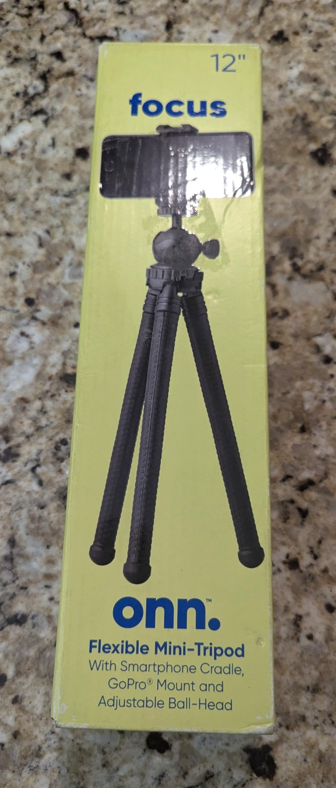 Onn Focus Flexible Mini Tripod Smartphone Cradle GoPro Mount Adjustable 12"