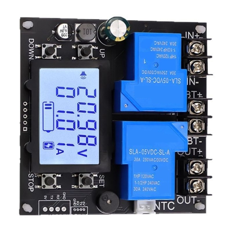 Automatic Battery Cutoff Switch 30A Relays LCD Display 10V-110V Voltages