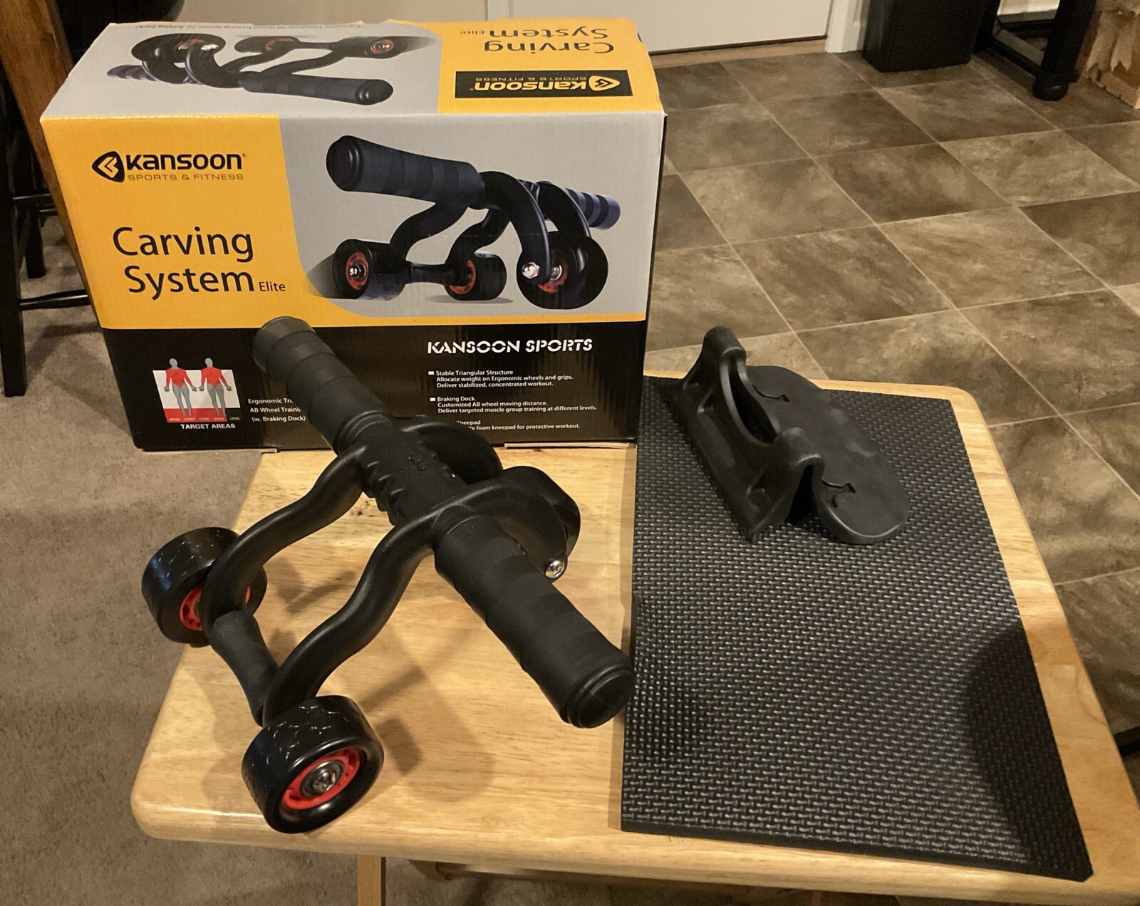 Ergonomic Triangular AB Wheel Training System w/Braking Dock Kansoon Sports EX+
