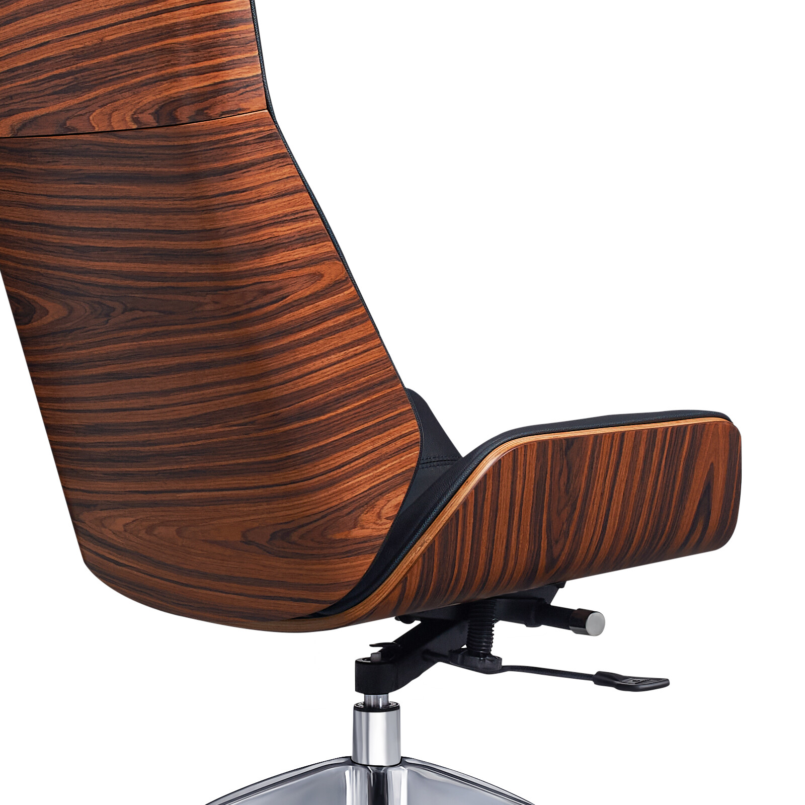 Light Rosewood Office Chair Ergonomic Armless Chair Genuine Leather Desk Chair
