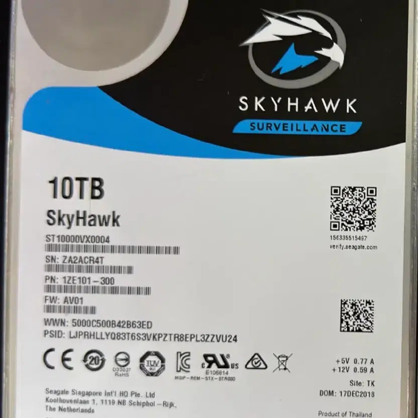 Large Capacity NAS HDD 6TB, Seagate SkyHawk AI, Used, Slightly Used