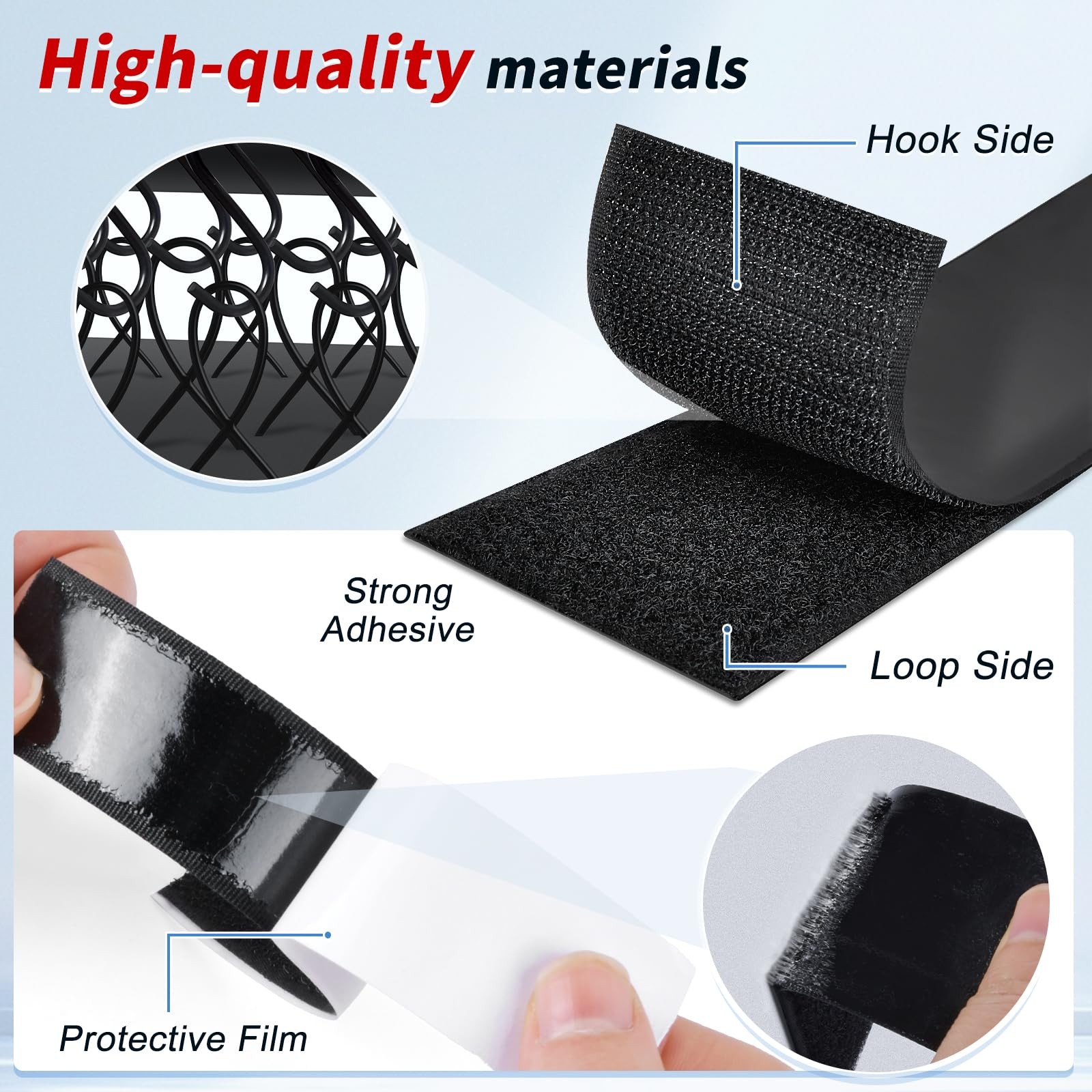 1 Inch x 27Ft Hook and Loop Strips with Adhesive, Double Sided Self Adhesive,...