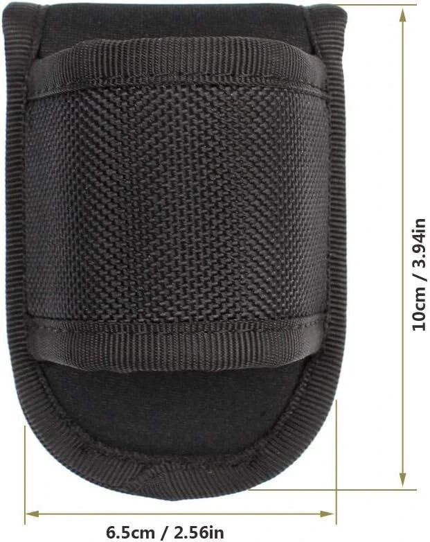 Open Top Compact Light Pouch for Duty Belt, D Cell Flashlight Black