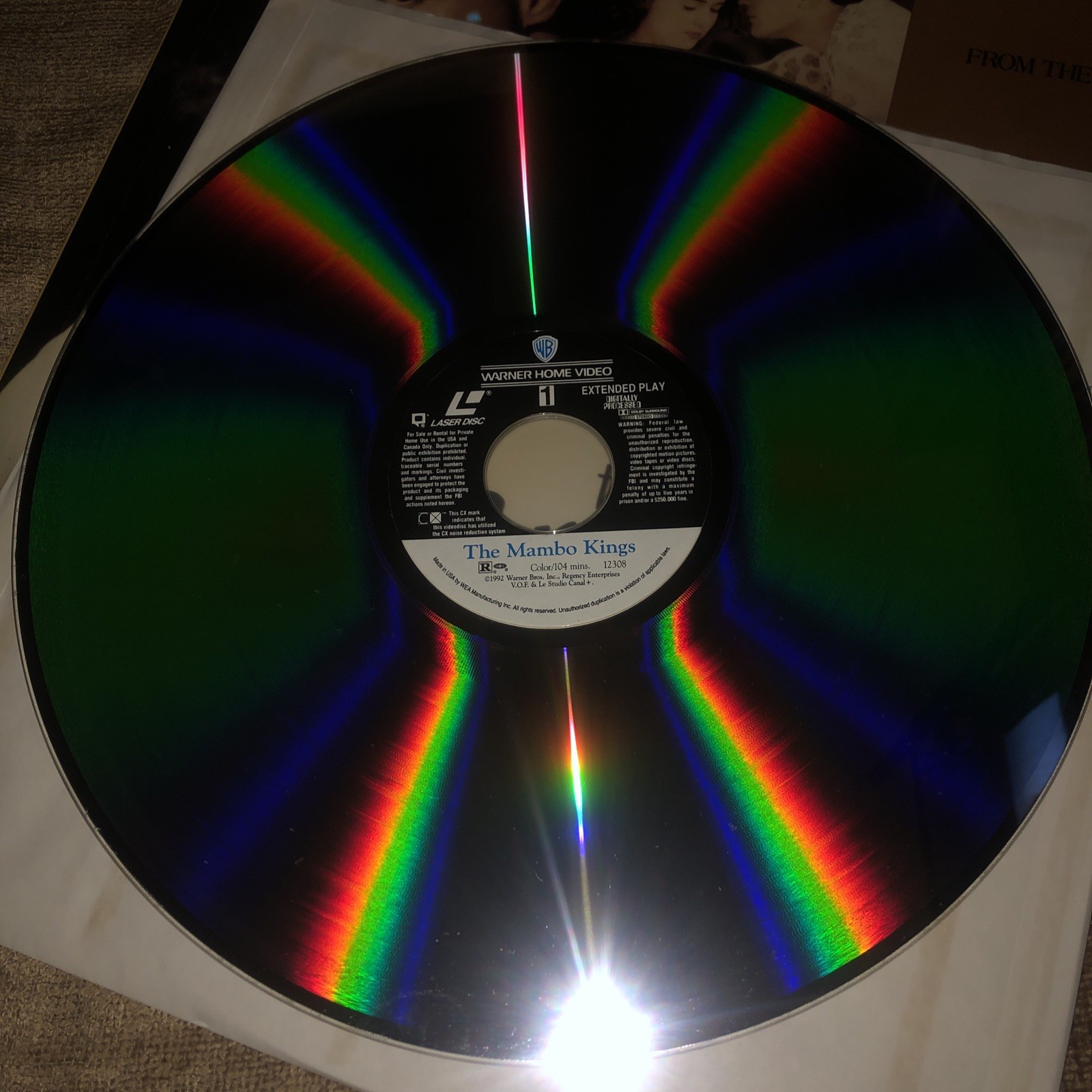 Laserdisc -- “THE MAMBO KINGS” Stereo Extended Play -- LD