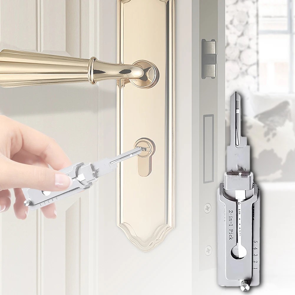 Key Decoder 2 In 1 Portable Lock Picking Set Hook And Pickup Tool Kit Ergonomic