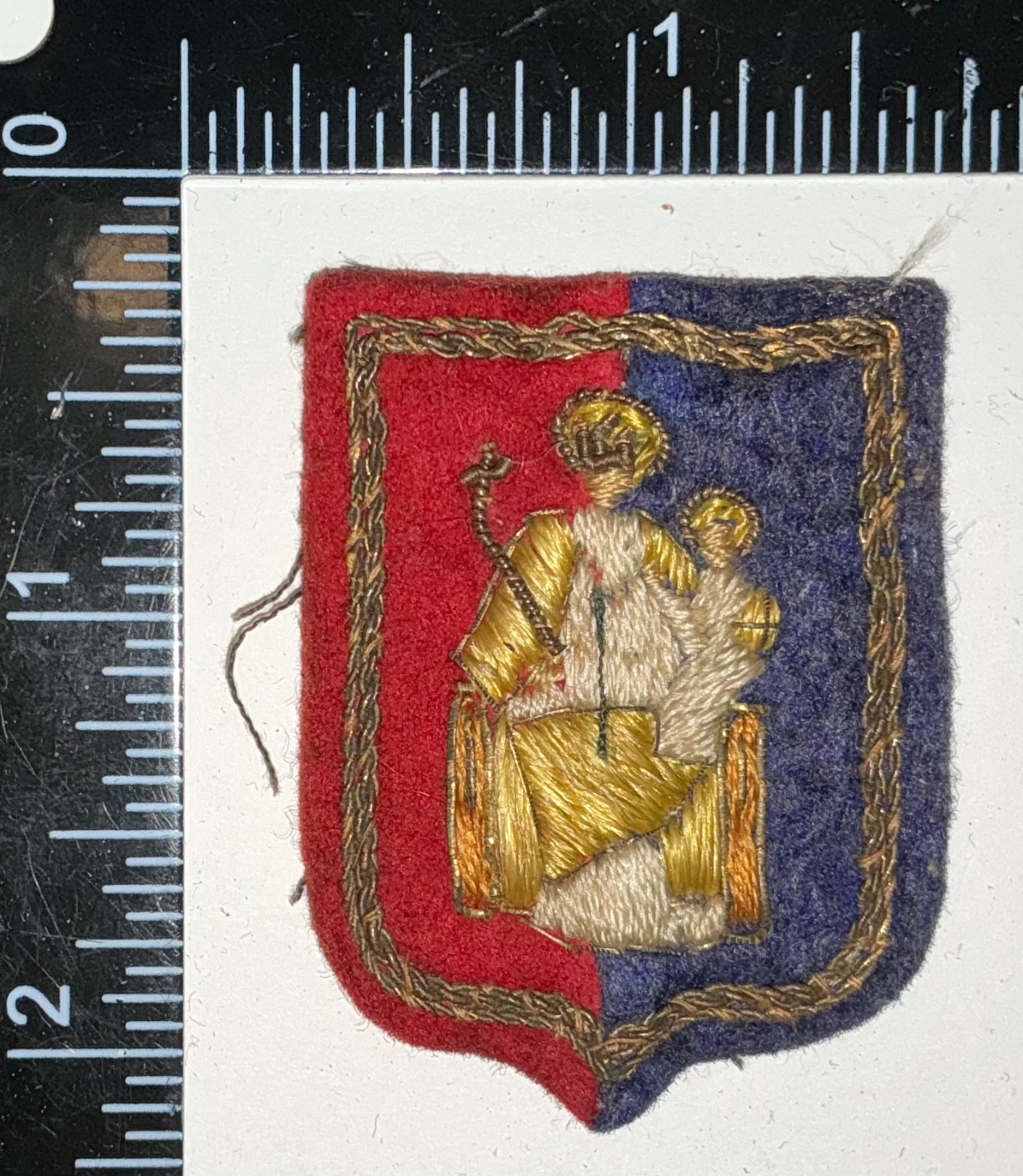 UNKNOWN Army ? Religious Pope & Baby Jesus Bullion Badge Patch