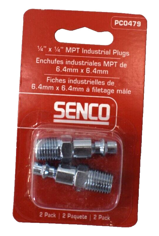 Senco Air Plugs 2 PIece 1/4" x 1/4" MPT PC0479 Genuine OEM Replacement Units