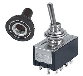 CES 4PDT Miniature Toggle Switch with Rubber Boot