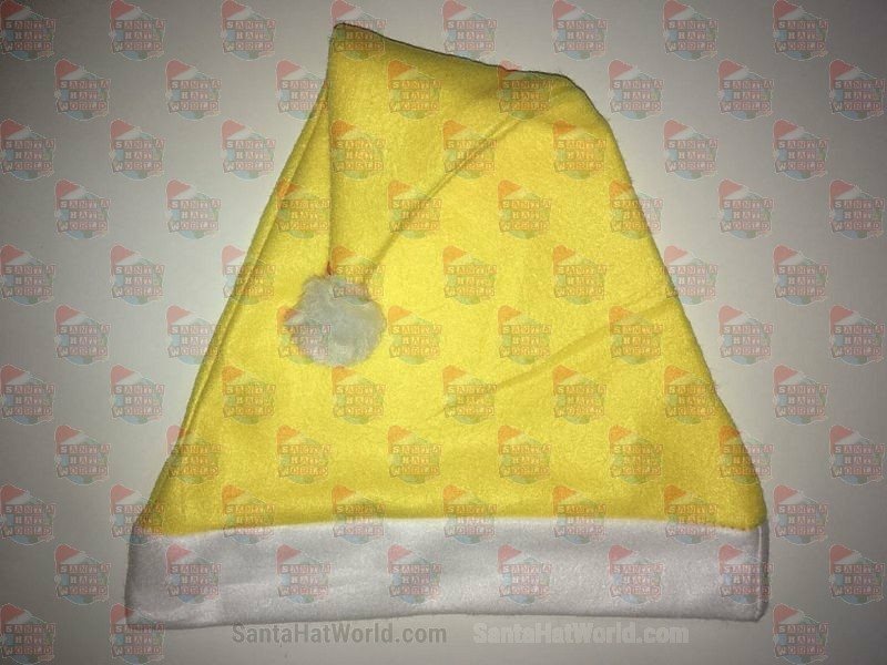 Fleece Yellow Santa Hat NOT felt - from USA