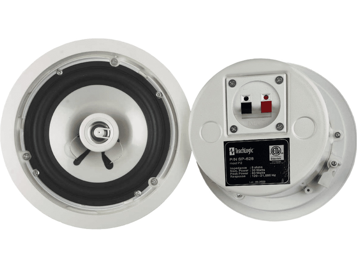 New TeachLogic SP-628 Ceiling Speaker with Grille, White
