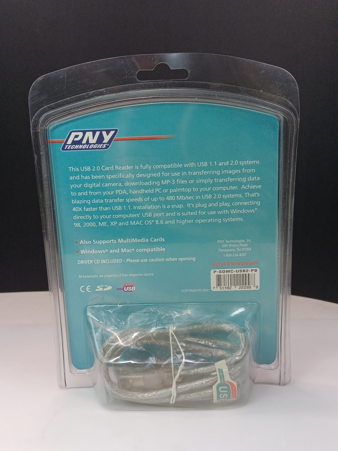 USB 2.0 Card Reader-SD/MultiMedia Cards-2002 PNY Technologies
