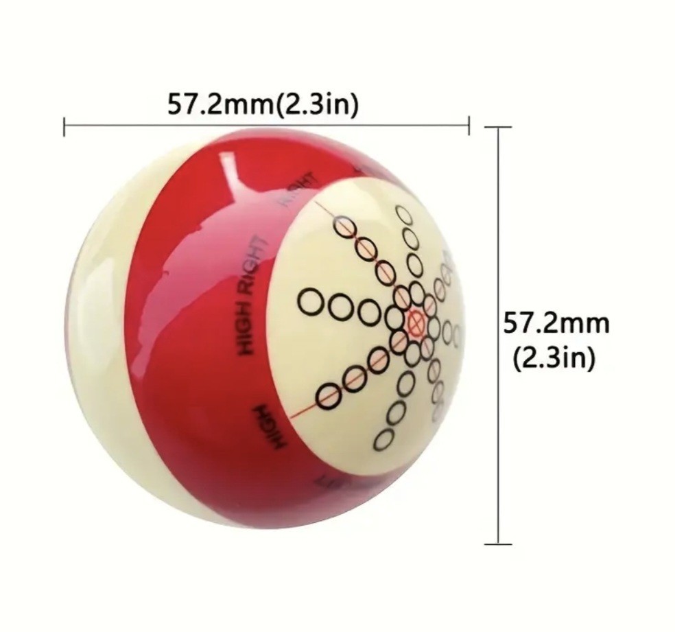 Training Cue Ball w/8 Ball Case, Levels Easy Advanced, 2 Pcs Pool Trainer Tool