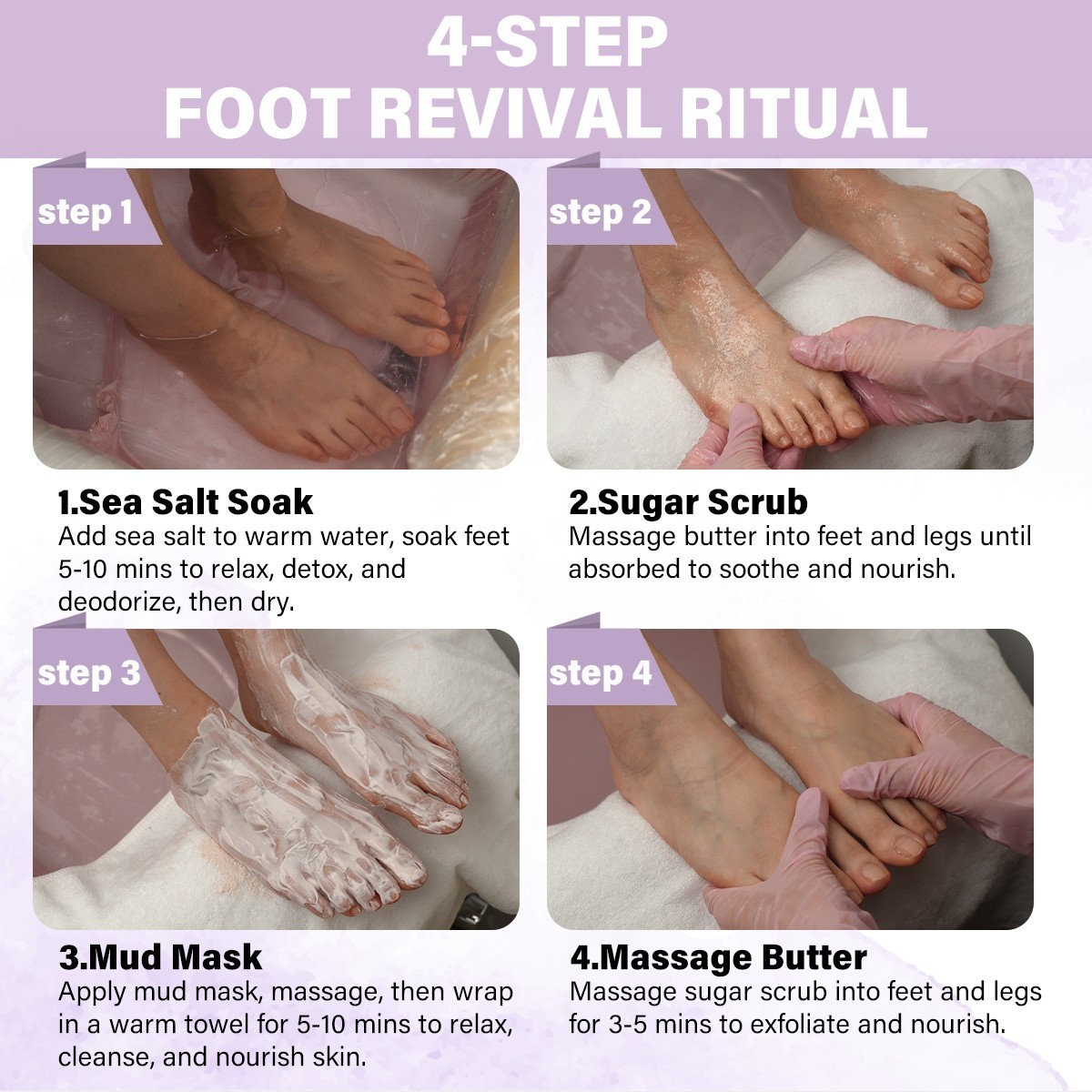 4 Step Complete Spa Quality Pedicure Packs - Lemon