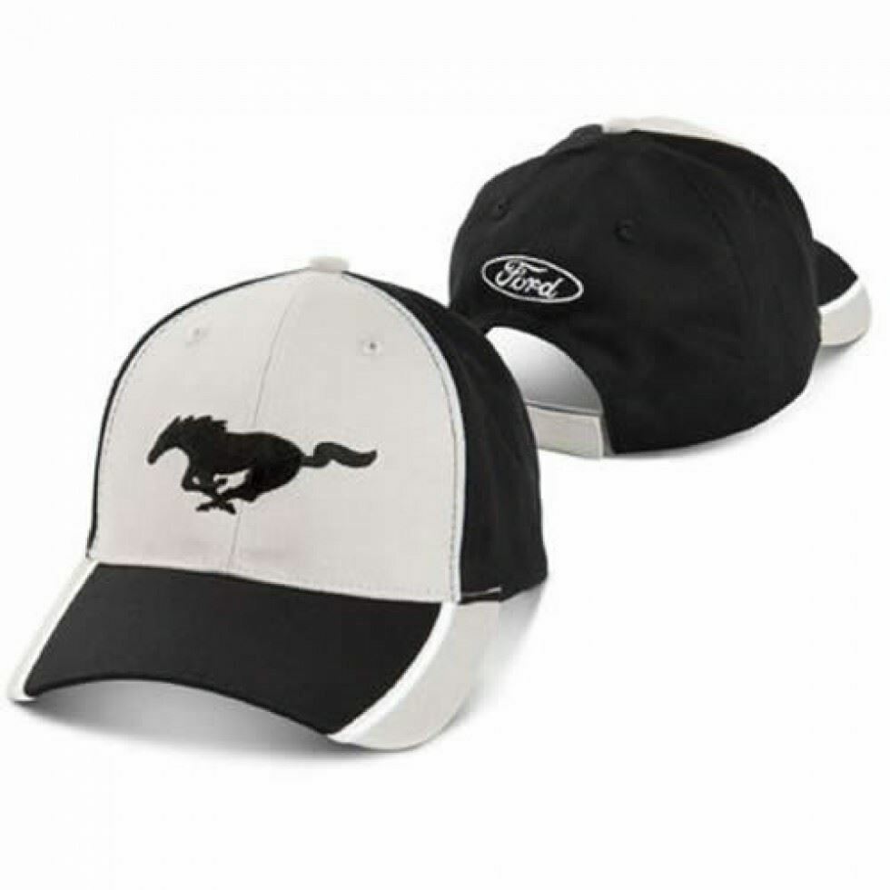 Mustang Running Horse Black / Grey / White Hat * Ships Worldwide & FREE to USA!