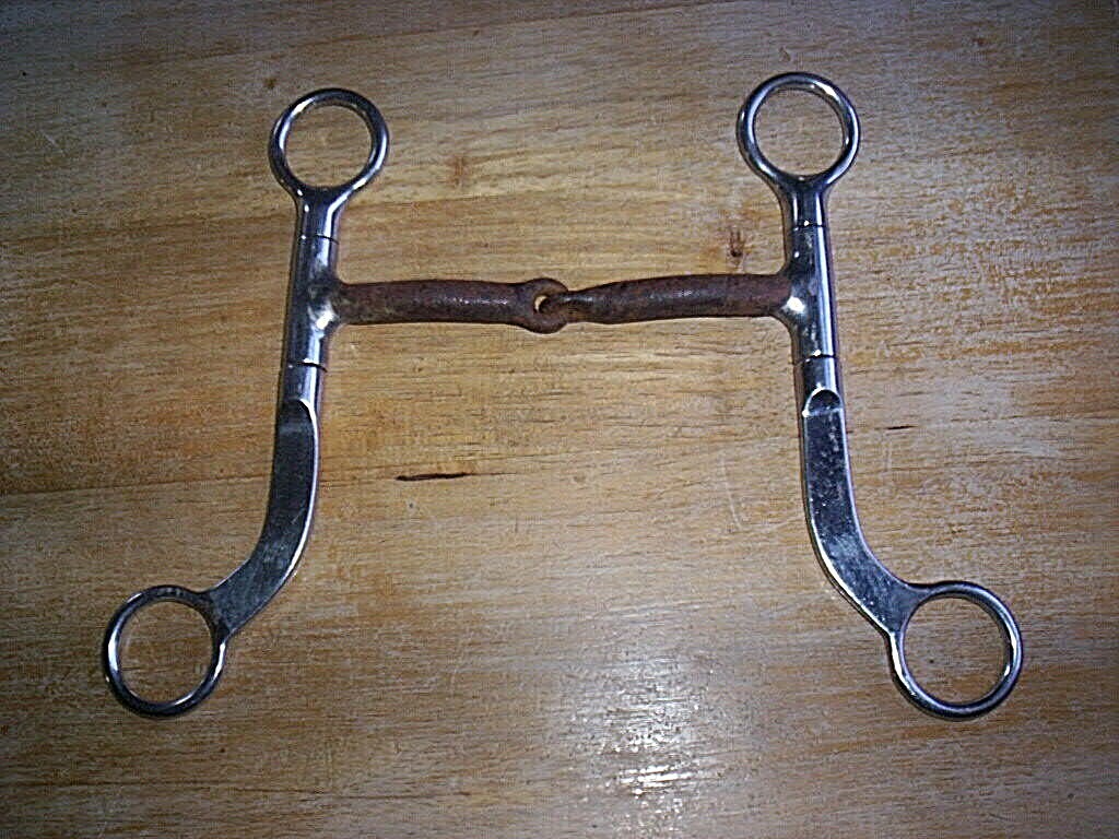 Used Reinsman Bit #802 Flat Shank Snaffle  5" Sweet Iron Mouth 7" Shanks