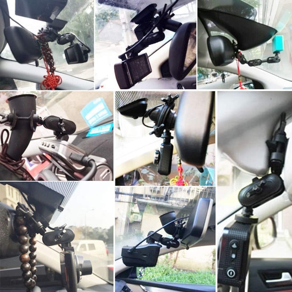 Compact Dash Camera Mount - Universal Holder Rotates 360° for Optimal Viewing