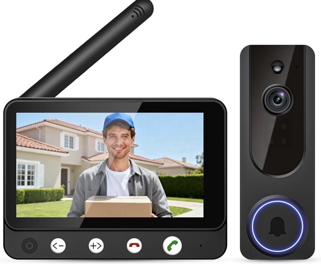Wireless Video Doorbell Camera 4.5-Inch Monitor, AI Detection, Night Vision, Cl…