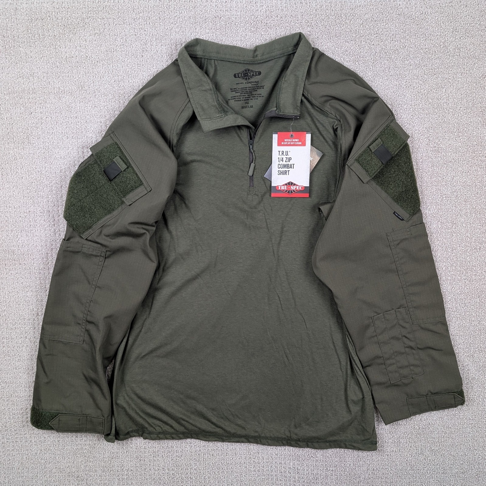 NWT Tru-Spec 1/4 Zip Combat Shirt Men's XXL Olive Green Cordura Military Police
