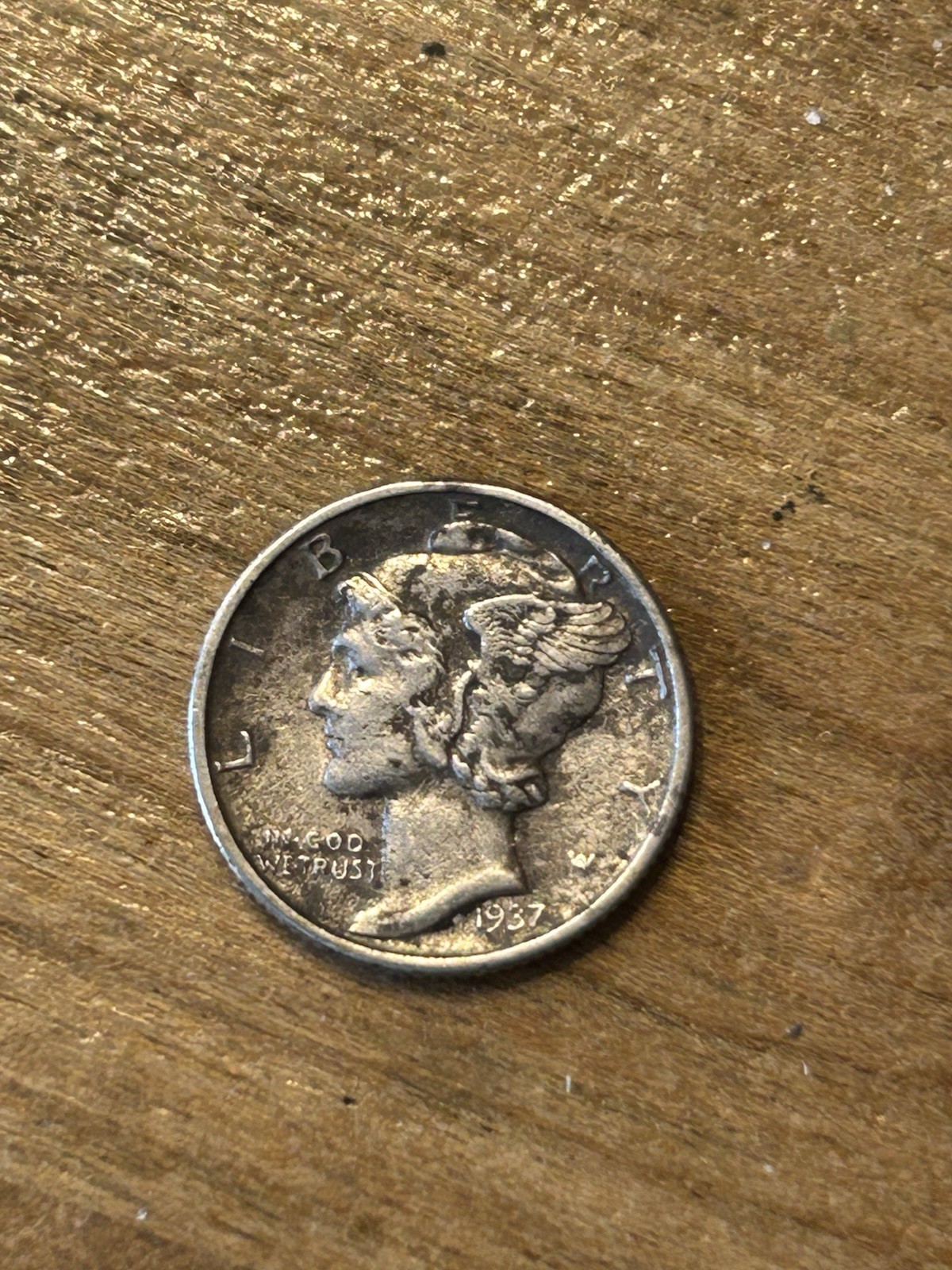 1937 Mercury Dime XF+