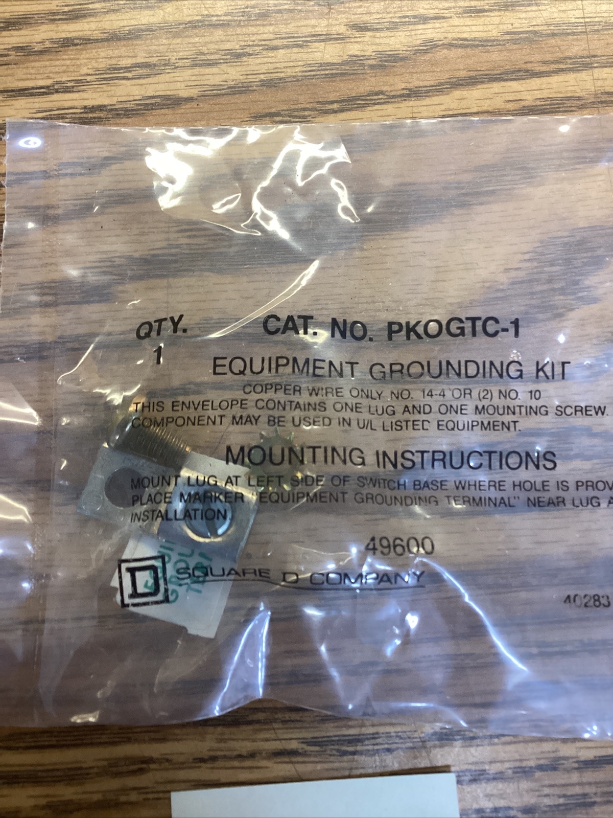 Square D Equipment Grounding Kit PKOGTC1 Ser A1