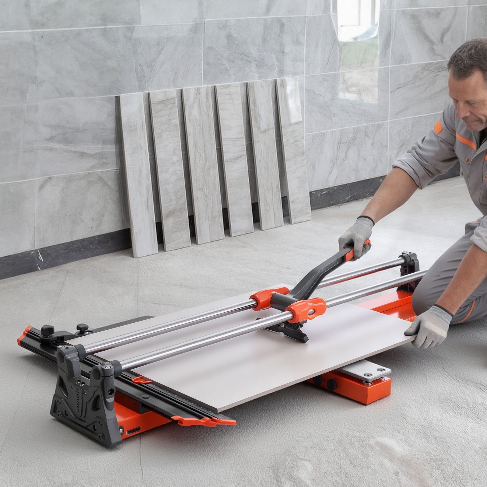 Uimoso 39.4-Inch Manual Tile Cutter with Enhanced Sliding Head and Spring Base