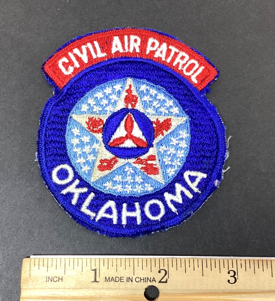 Vintage Oklahoma Civil Air Patrol Embroidered Patch Militaria Unused
