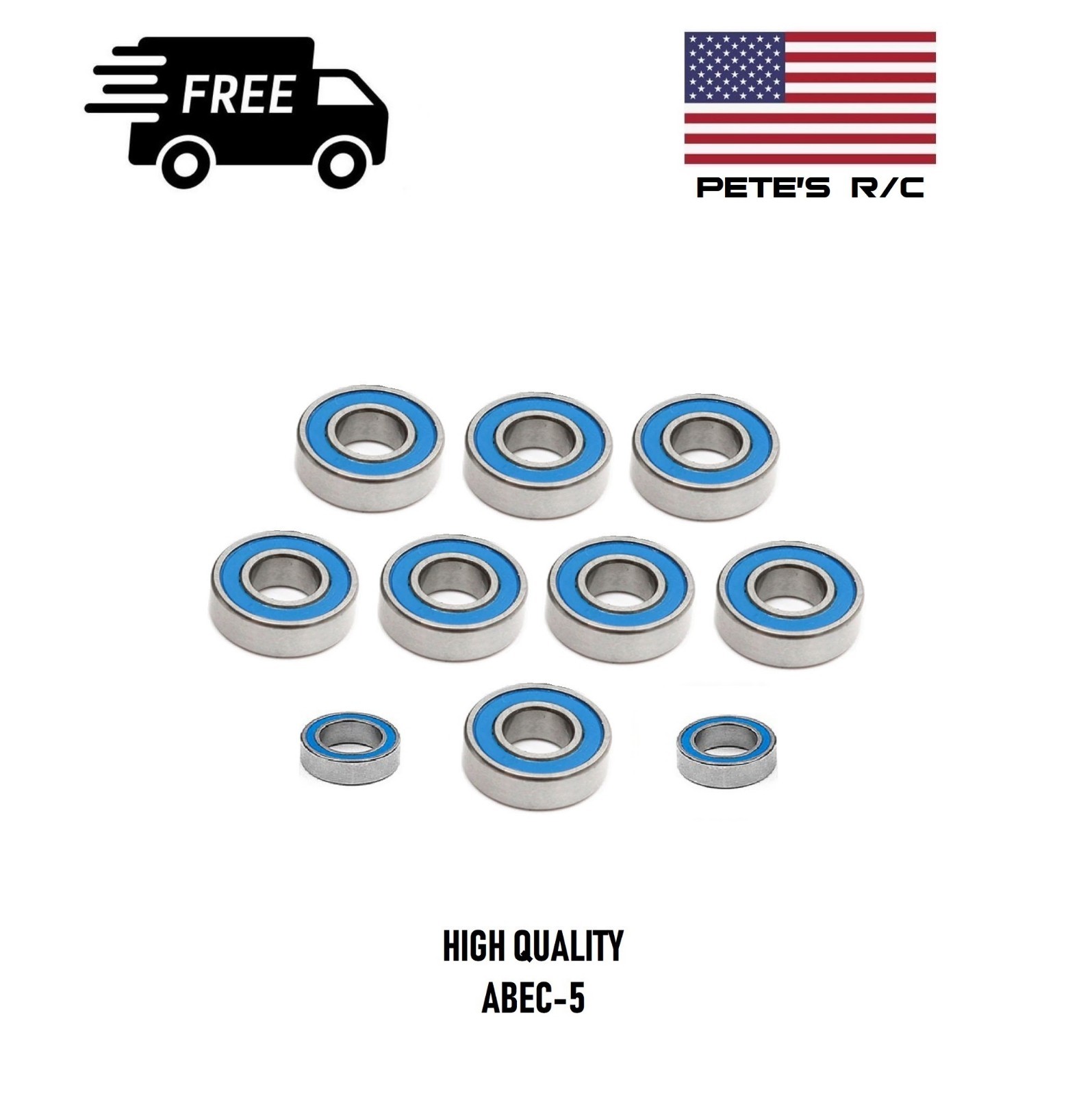 🏁🔥Tamiya Blackfoot ABEC-5 Premium Blue Rubber Sealed Ball Bearing Kit🔥🏁