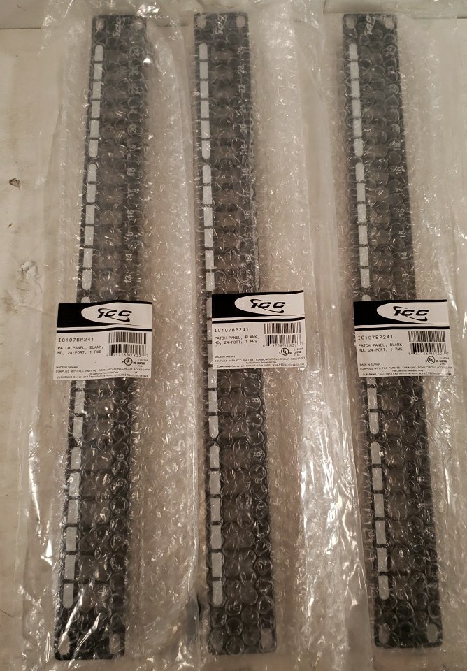 Lot Of 3 ICC IC107BP241 Patch Panel, Blank, HD, 24 Port, 1 RMS