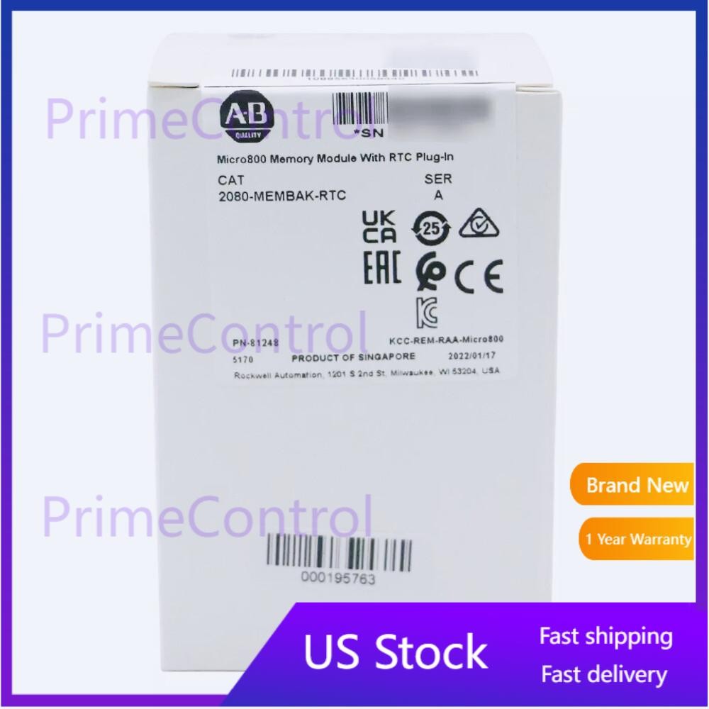 New Allen Bradley 2080-MEMBAK-RTC In Stock Memory Plug In Module 2080MEMBAKRTC