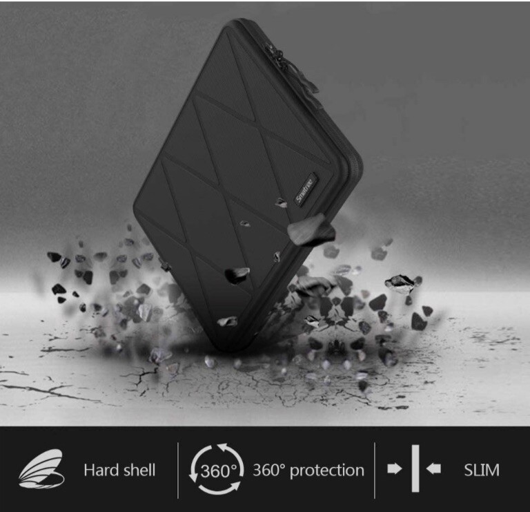 Black Patterned Smartree Hard Protective Laptop Sleeve Case for 13.3