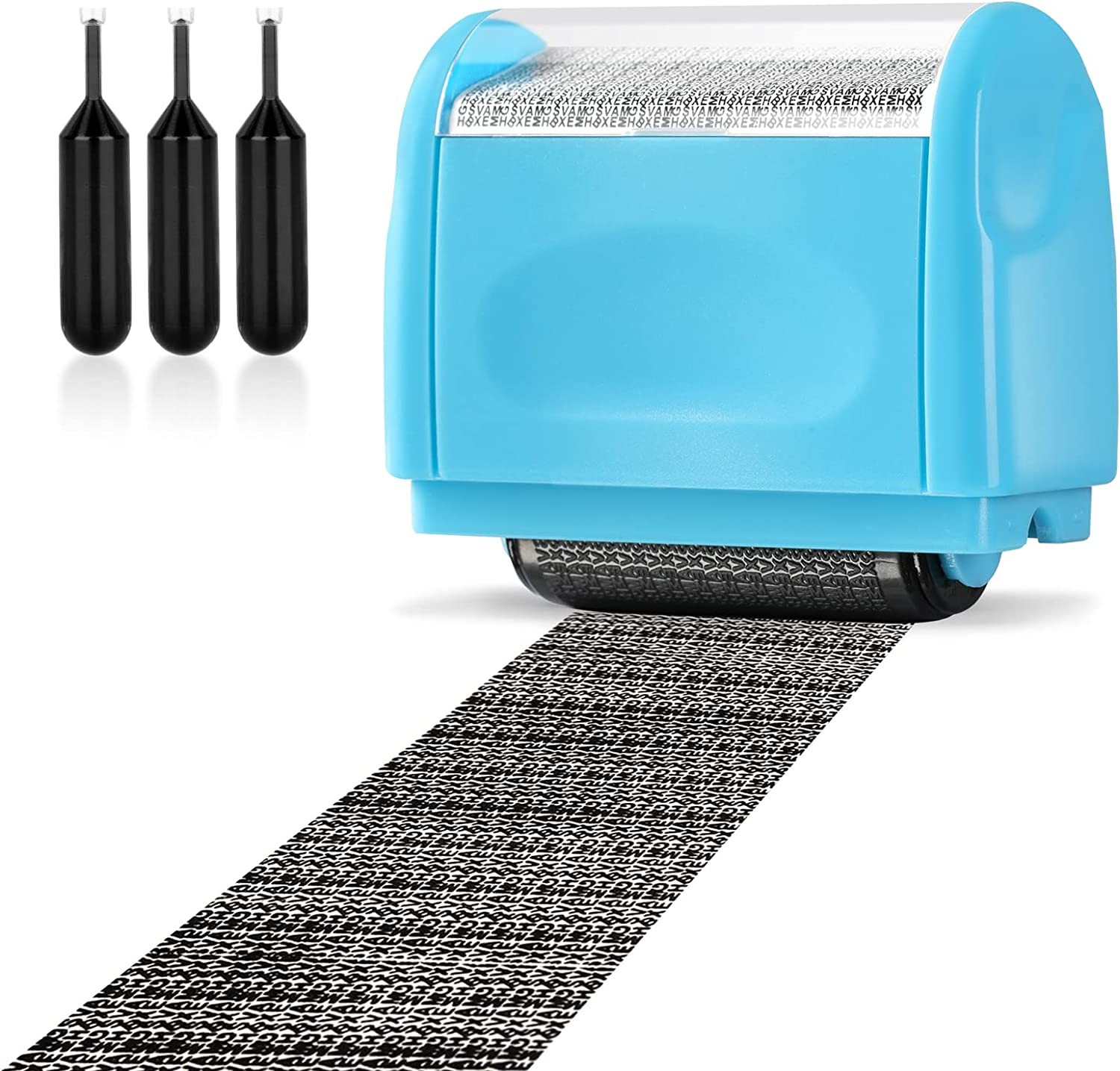 Address Blocker Wide Roller Stamp - Confidential Data Defender with 3-Pack Refil