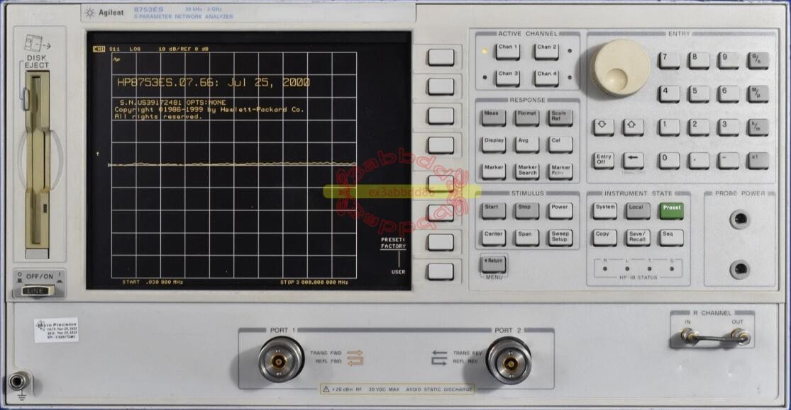 1PCS Agilent 8753ES 30kHz-3GHz Network Analyzer USED