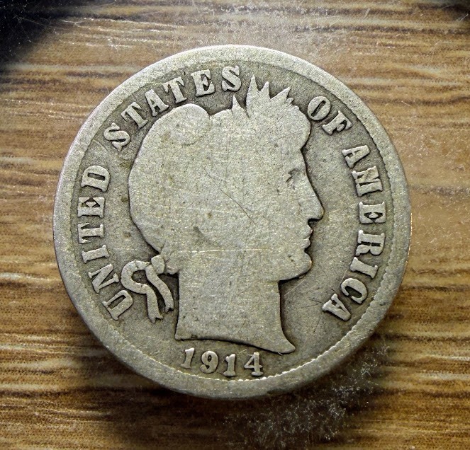 1914-D Barber Dime - Actual Silver Coin Shown - Free Shipping & Tracking INV397
