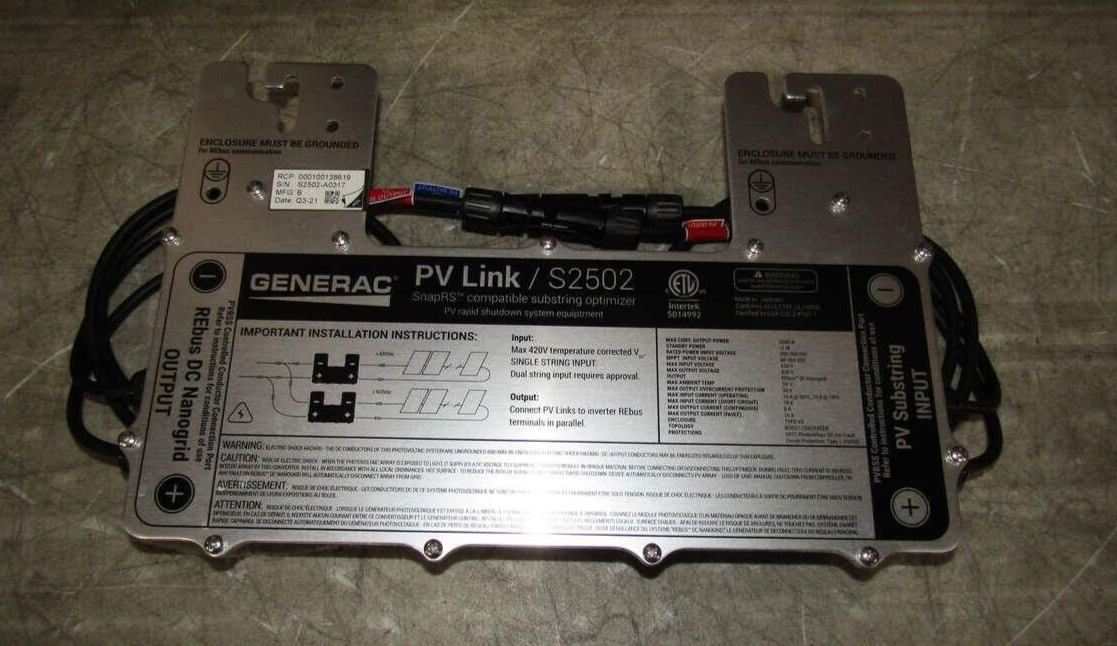 Generac S2502 PV Link Photovoltaic Substring Optimizer NEW
