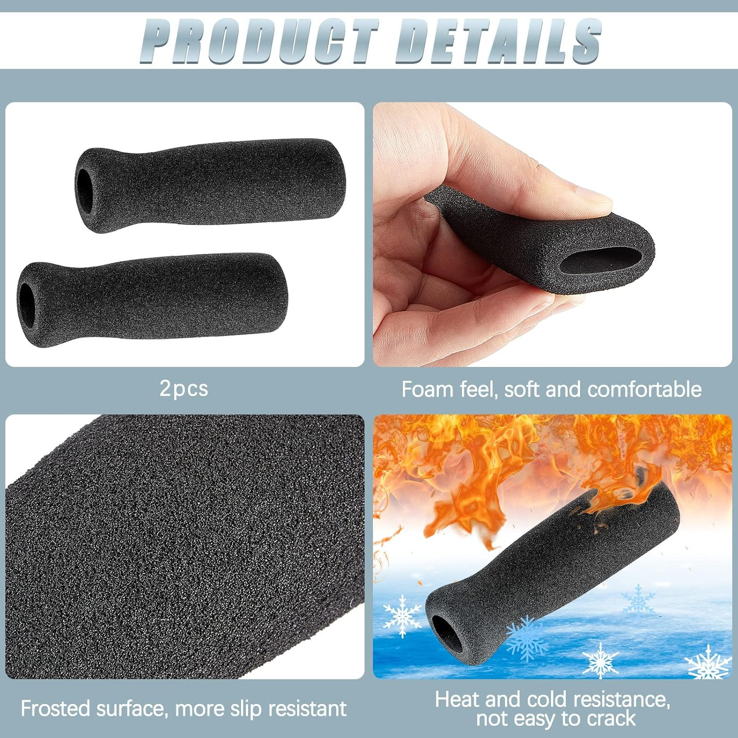 Foam Cane Handle Grip Replacement Offset Walking Hand Foam Handle for Bicycle Ha