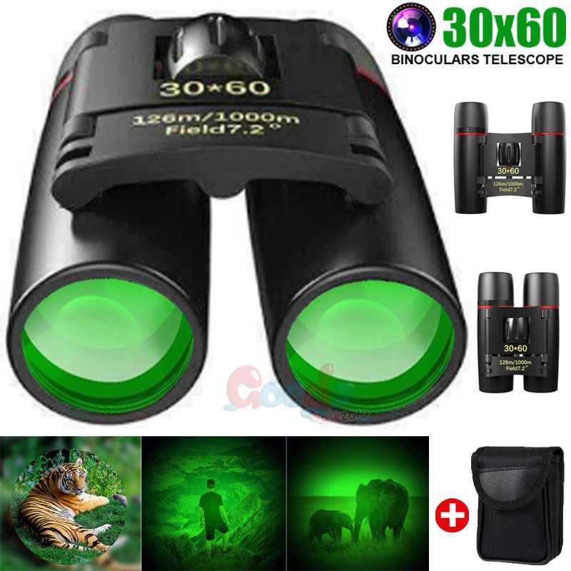 Prismáticos de exterior 30x60 Zoom HD lente objetivo grande para acampada, pesca