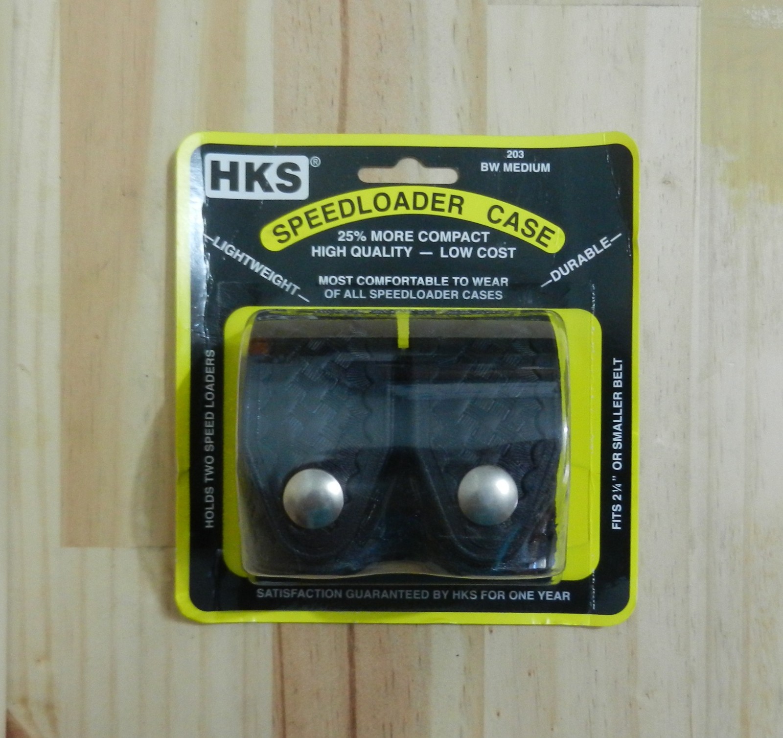 HKS Speedloader Case Black;  Hlds 2 Loaders;  Basketweave;  BW Medium;  203-M-BW