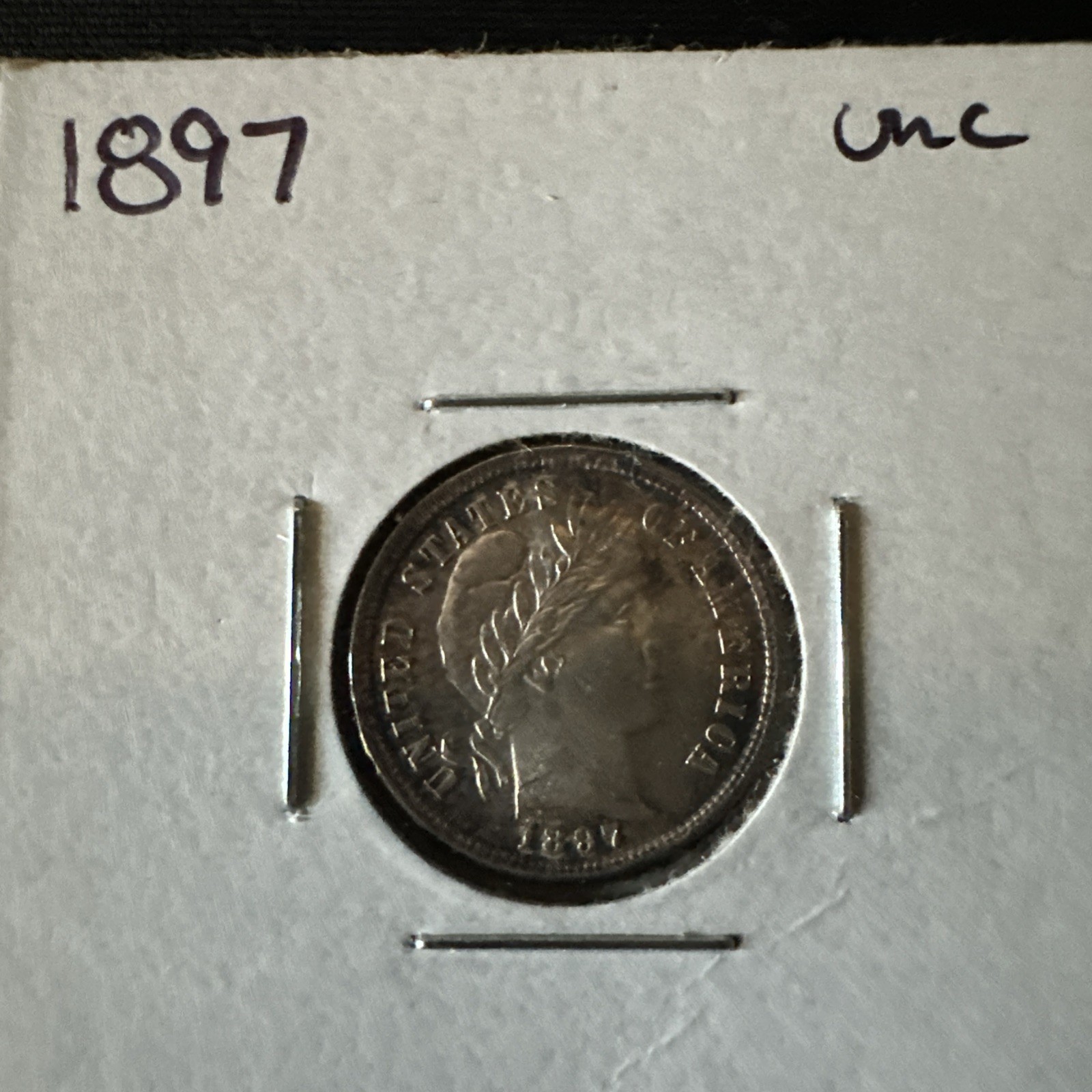 1897 One Dime Silver Toner Coin uncirculated