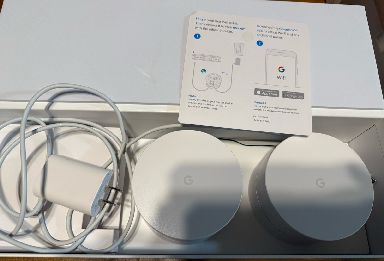 Google Wifi AC1200 Mesh Router GA02430-US Dual Band TX Beamforming Pack Of 2